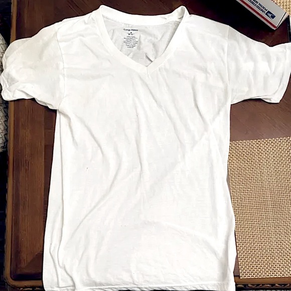 🧨White V-Neck Summer Spring Thin Beach Mens T-Shirt (SEND ANY OFFER‼️) 🧨 - Picture 1 of 3